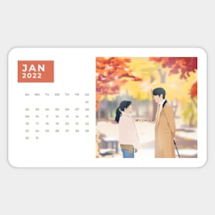 Calendar 2022 January with Korean Dramas Sticker